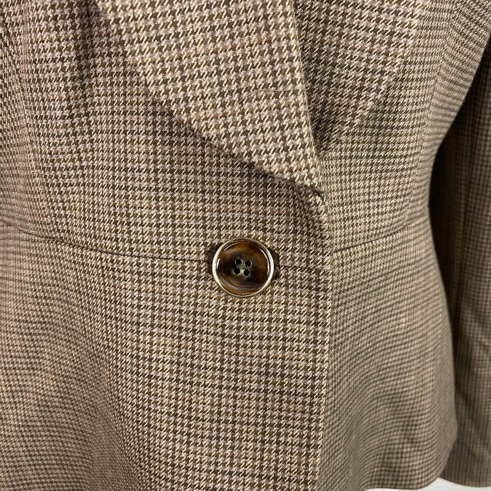 ANTONIO MELANI Brown Checked Tailored Blazer - Picture 2 of 8